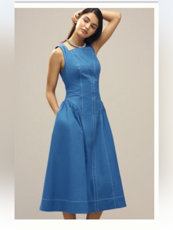 Anthropologie Dresses & Skirts - Anthropologie HIGH-NECK SEAMED MIDI DRESS